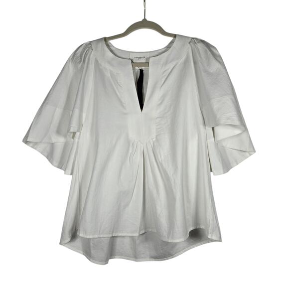 Pomander Place Top XSmall NEW White Finley Flutter Sleeve Blouse Tuckernuck - Picture 1 of 12